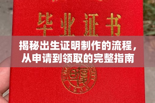 遵化揭秘出生证明制作的流程，从申请到领取的完整指南